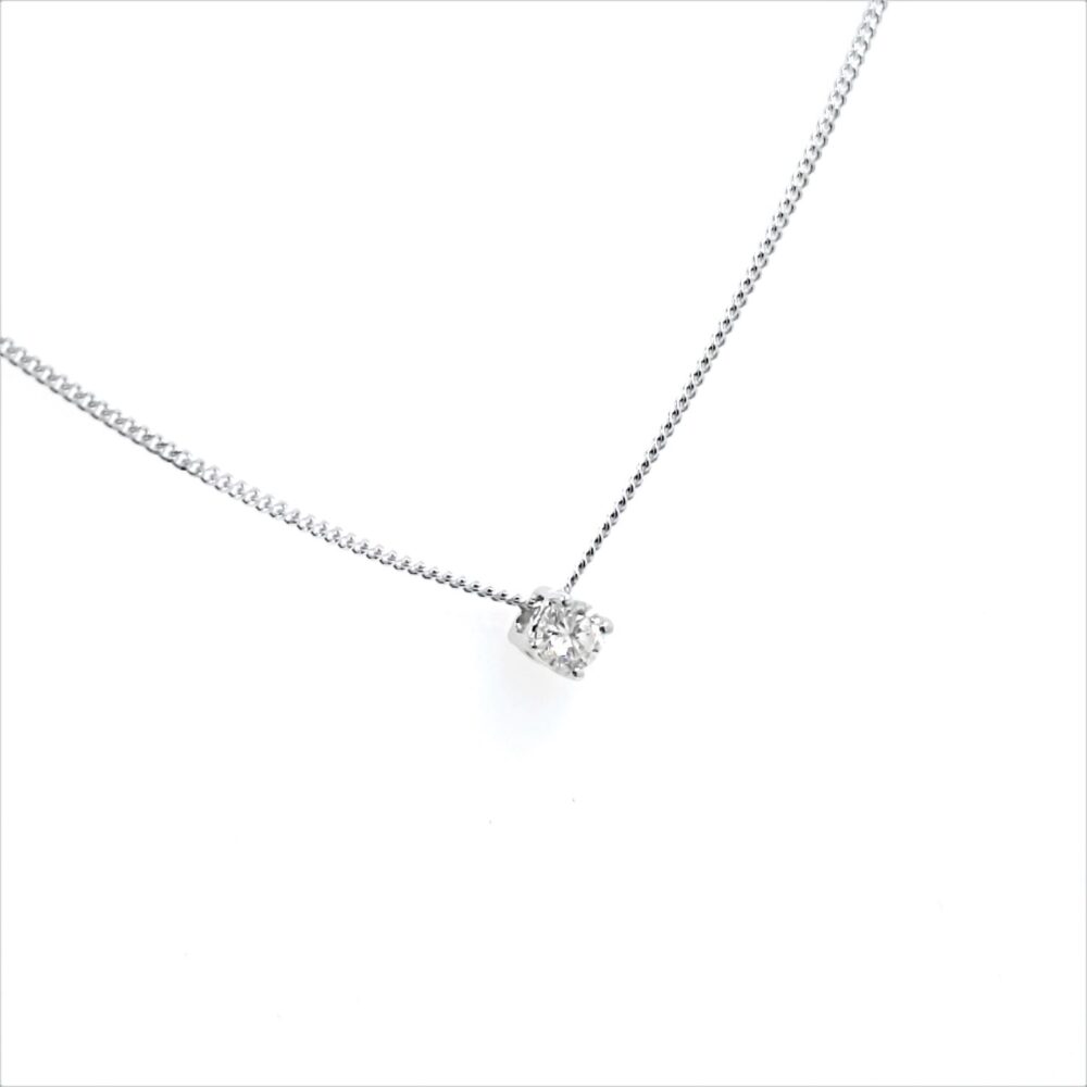 κολιέ λευκόχρυσο Κ18 με διαμάντι 0.12ct