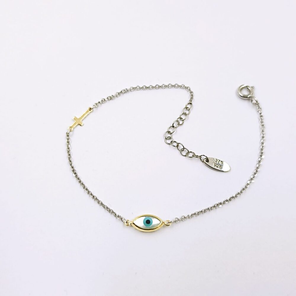 βραχιόλι ασήμι 925 και χρυσό Κ9